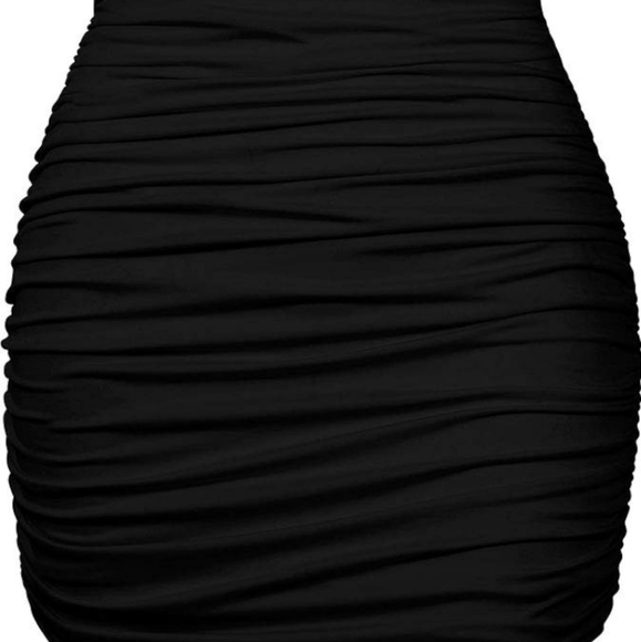 YMDUCH Women's Sexy High Waist Solid Tight Ruched Bodycon Mini Club Skirt - Sm - Picture 1 of 4